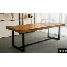 实木钢架会议桌 阅读桌 厚台面办公桌